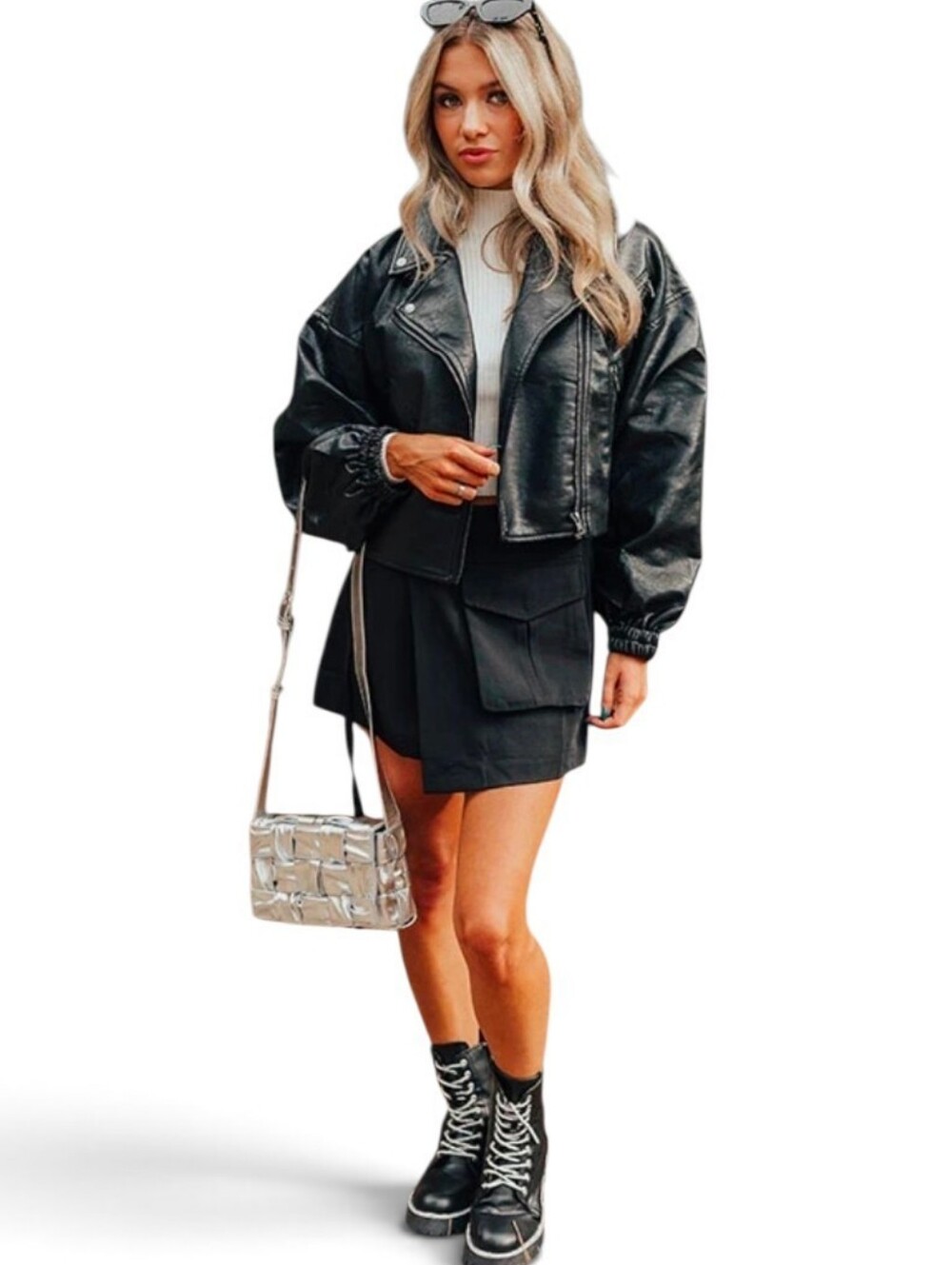 ZARA Black Faux Wrap Pocket Mini Skort - XS